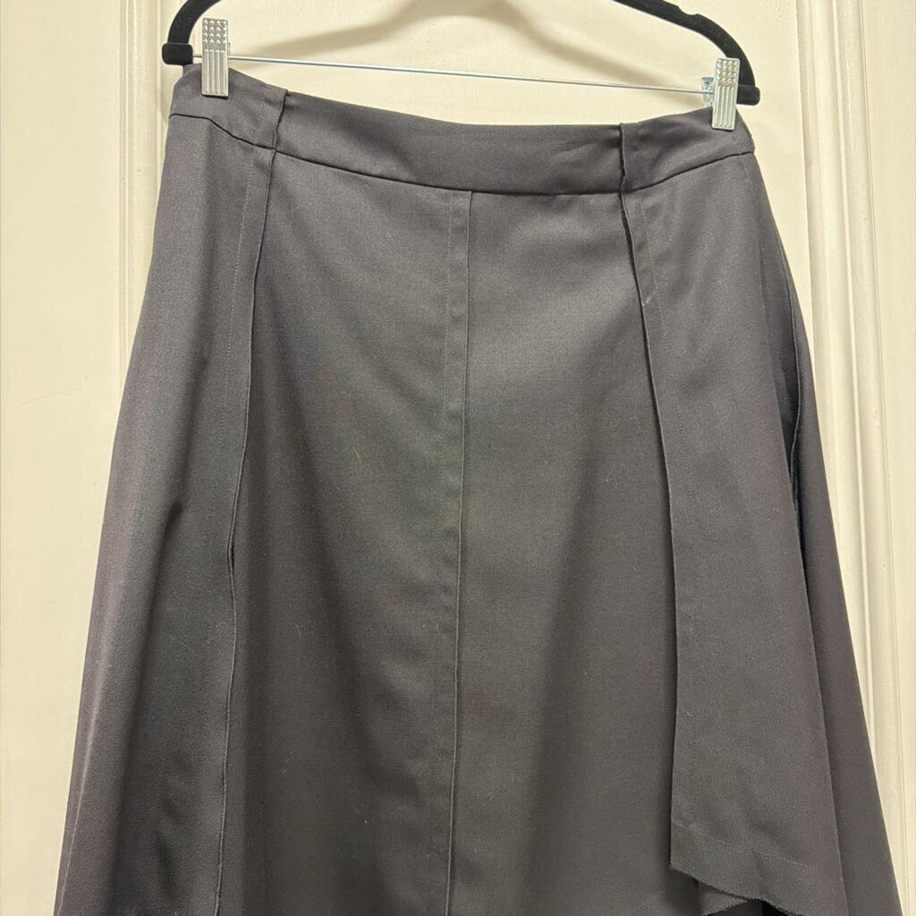 Black Wool Midi Skirt