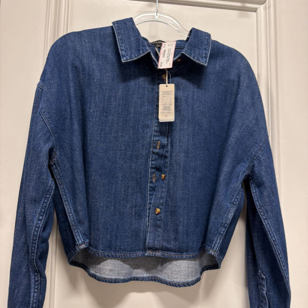 Denim Cropped Shirt (NWT 198)