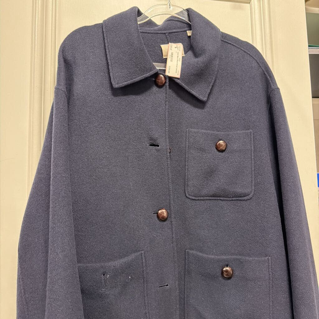 Navy Wool Blend Jacket