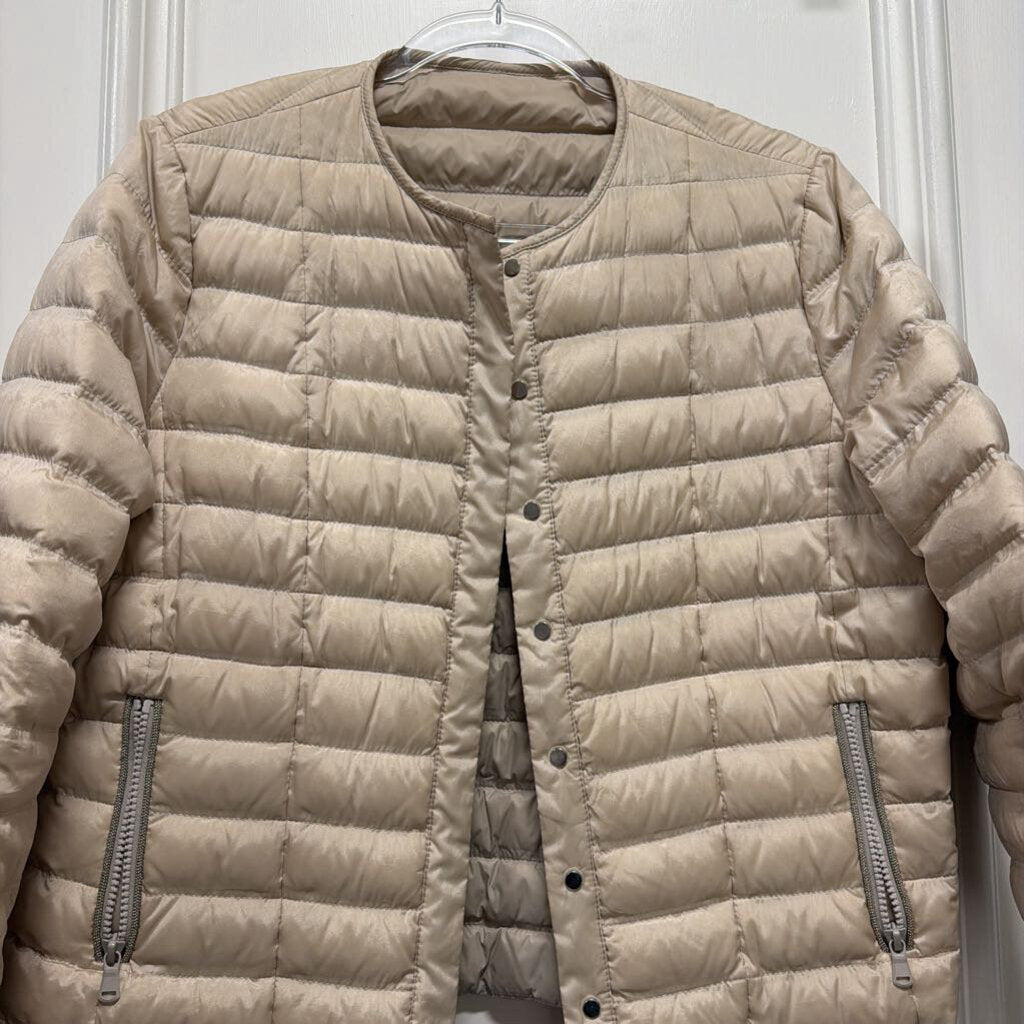 Beige Nylon Puffer Jacket