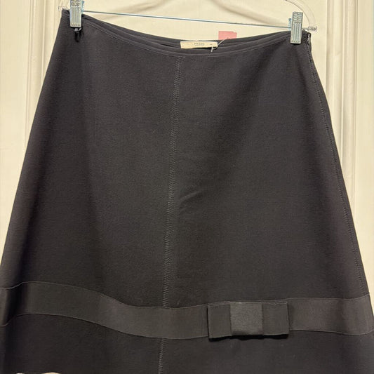 Vintage Black Wool Skirt w/ Bow