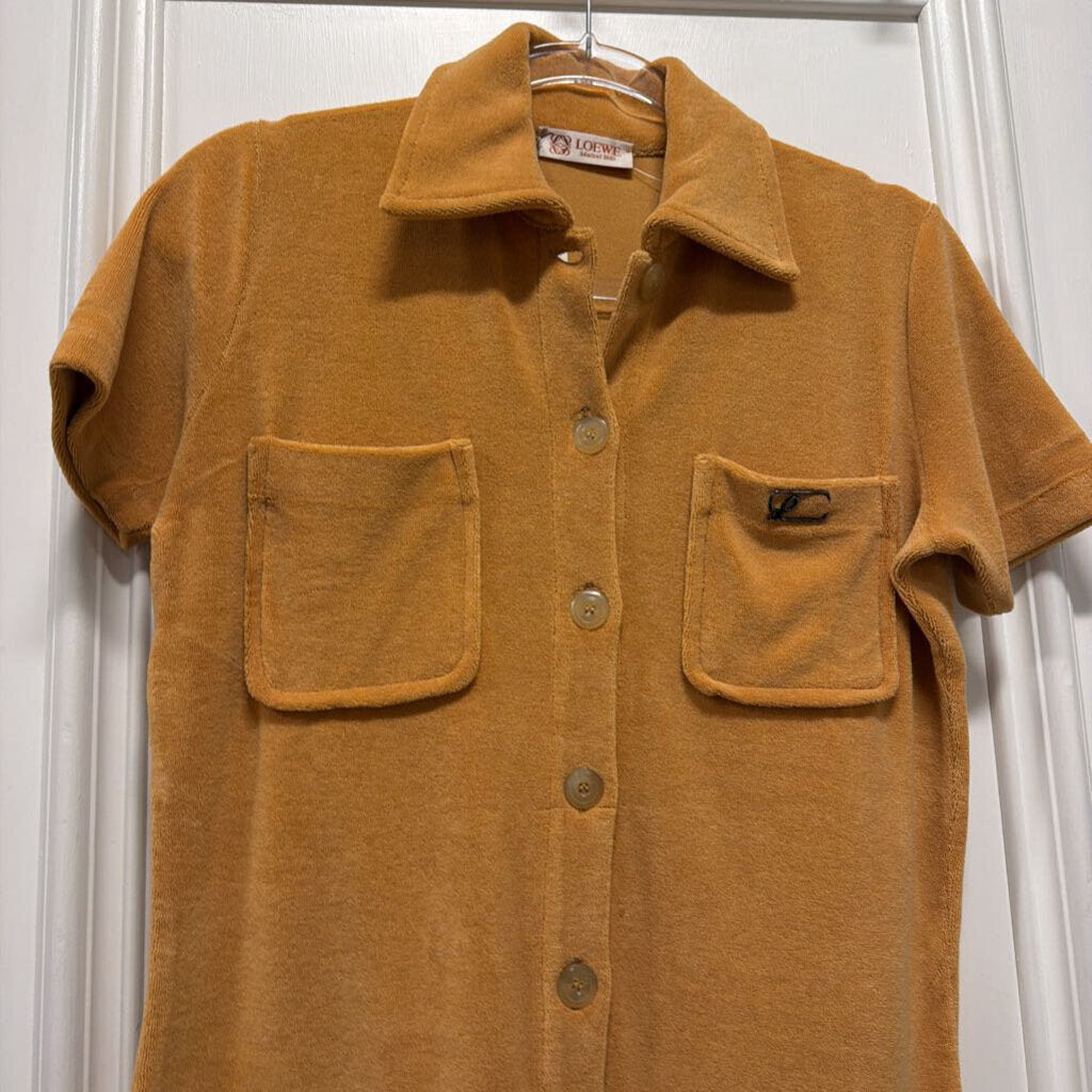 Orange Cotton Terry SS Button Down (NWT)