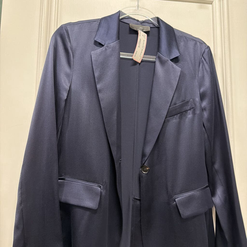 Navy Silk Blazer