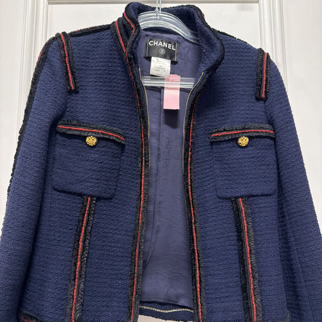 09A Paris-Moscow Navy Wool Tweed Jacket