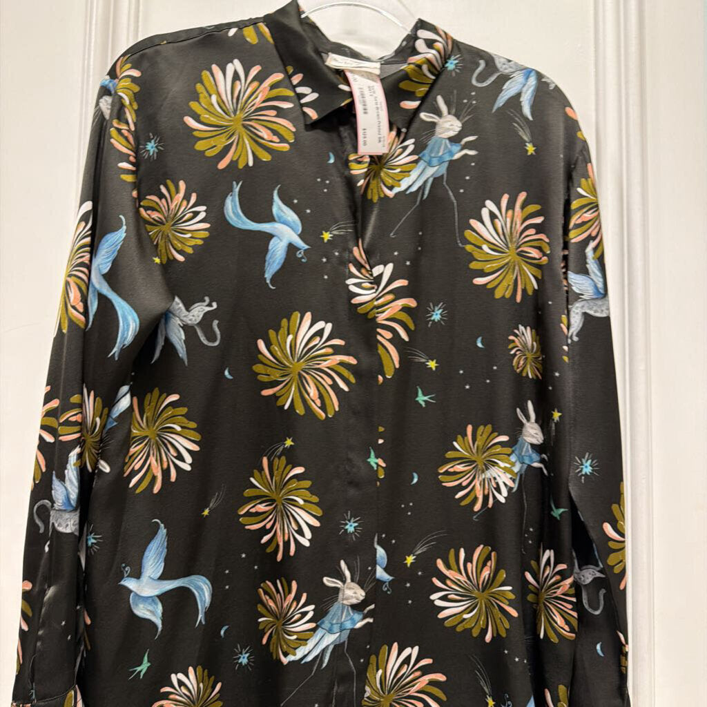 Brown Printed Silk Shirt