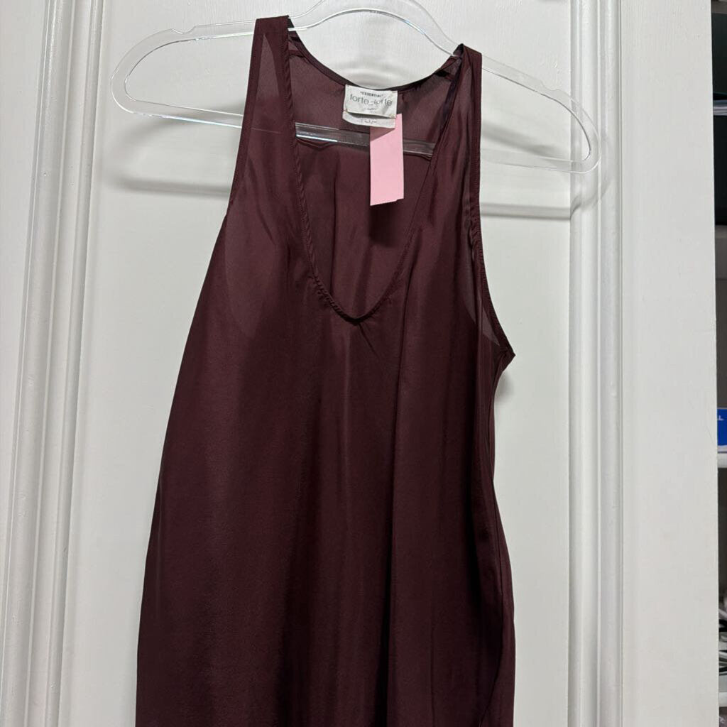 Maroon Silk Tank