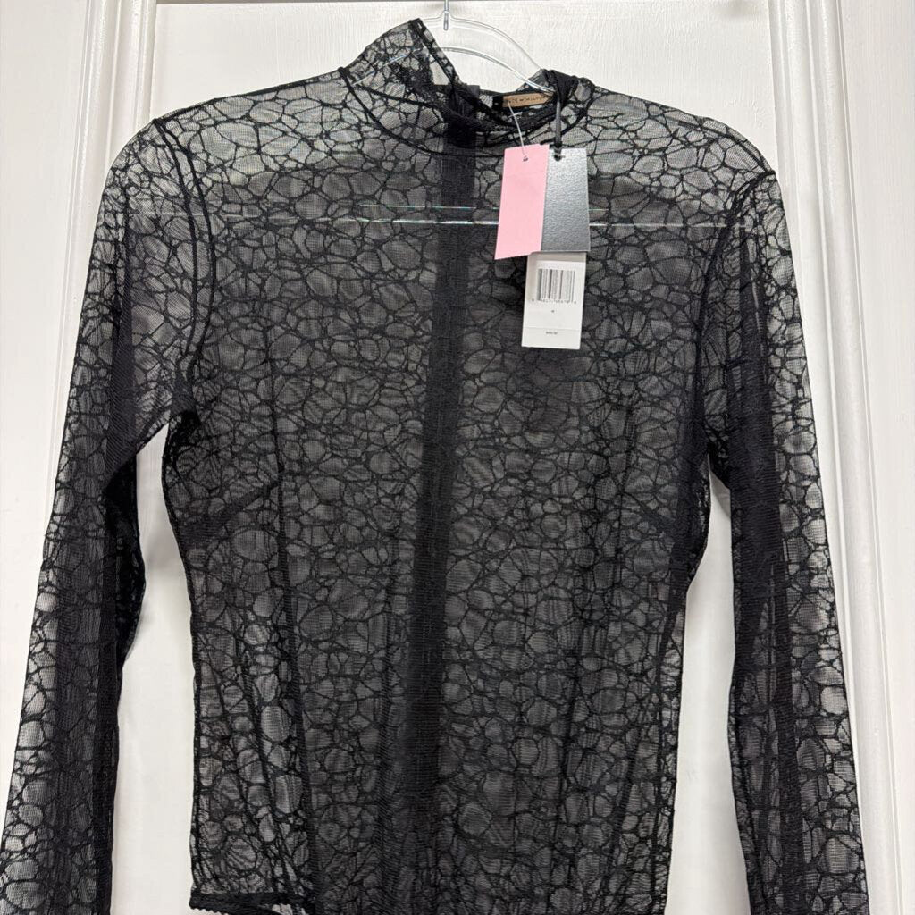 Black Poly Lace Bodysuit (NWT)