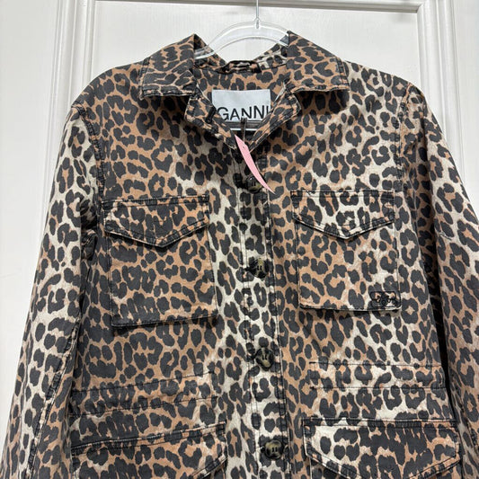 Leopard Cotton Utility Jacket