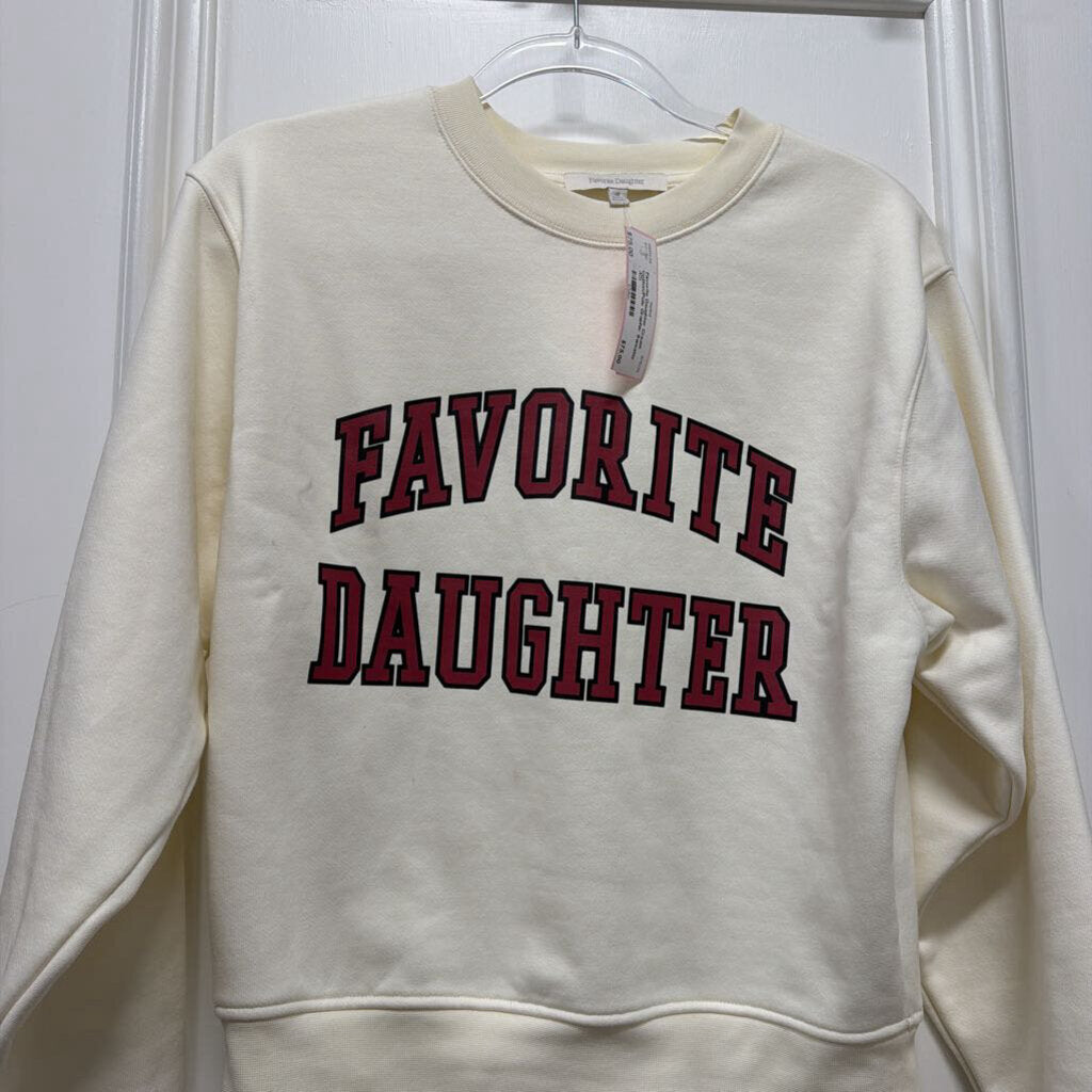Cream Cotton/Poly Graphic Sweater