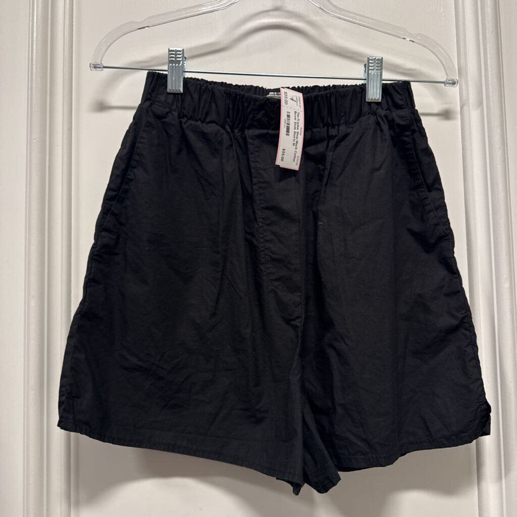 Black Cotton Boxer Style Shorts