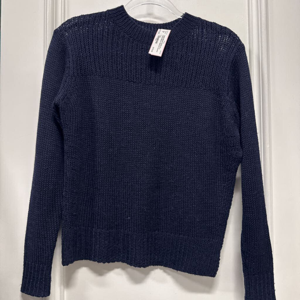 Navy Wool/Alpaca Side-Slit Sweater