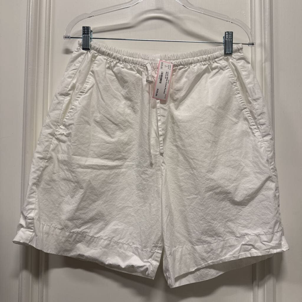 White Cotton Pocket Shorts