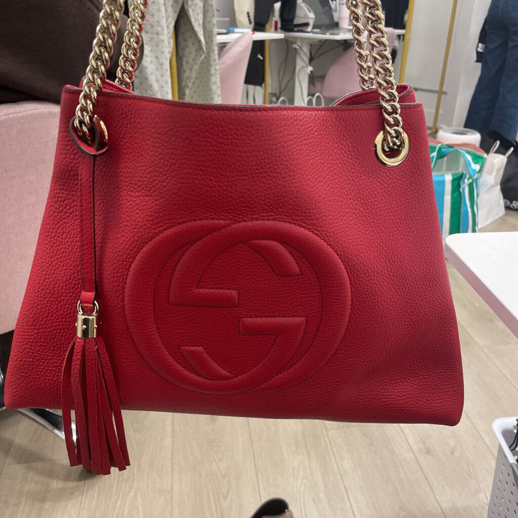 Red Soho Chain Shoulder Bag