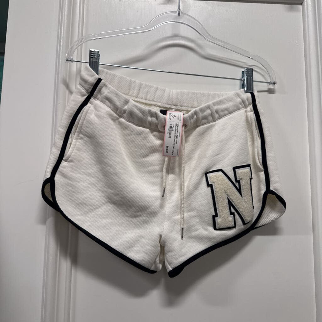 White/Black Cotton Sweat Shorts