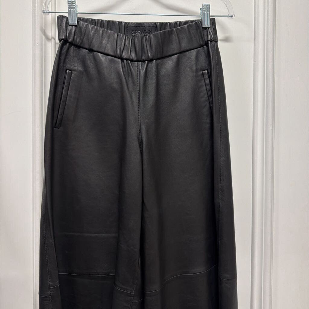 Black Leather Culotte