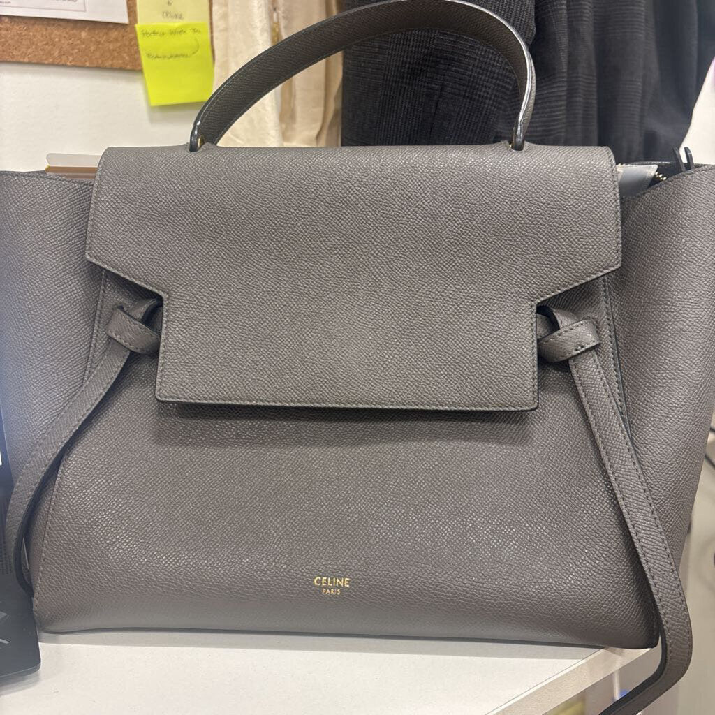 Grey Leather Belt Bag