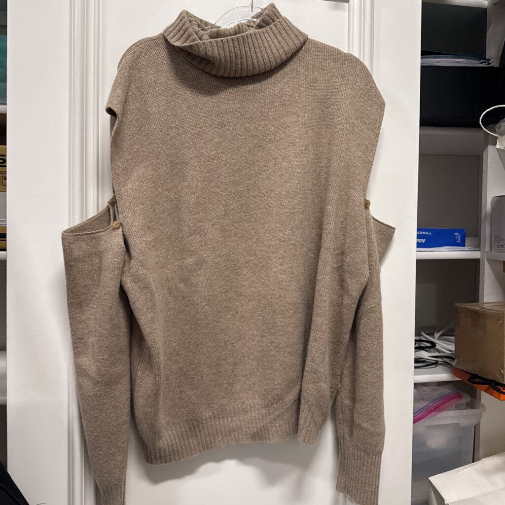Taupe Wool/Nylon/Cashmere Turtleneck Sweater