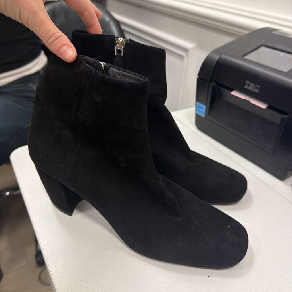 Black Suede Ankle Booties (38.5)