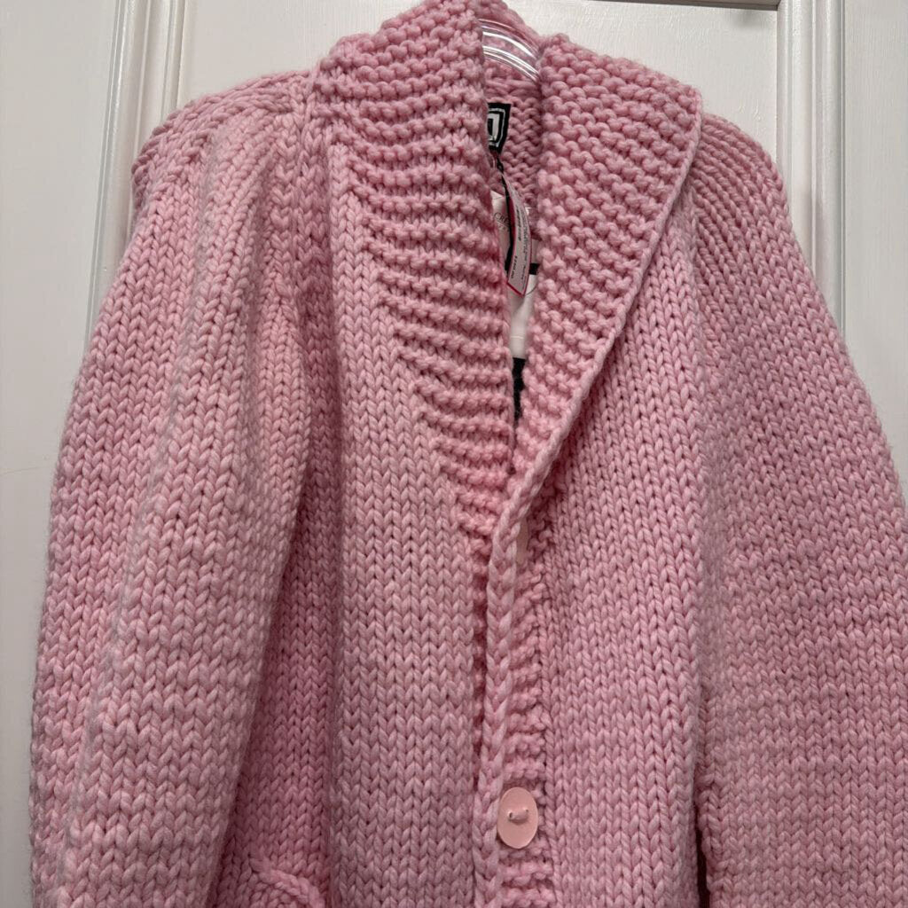Pink Wool Knit "Apres" Cardigan (NWT)