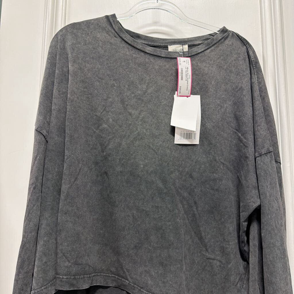 Grey Washed Cotton LS TOp (NWT)