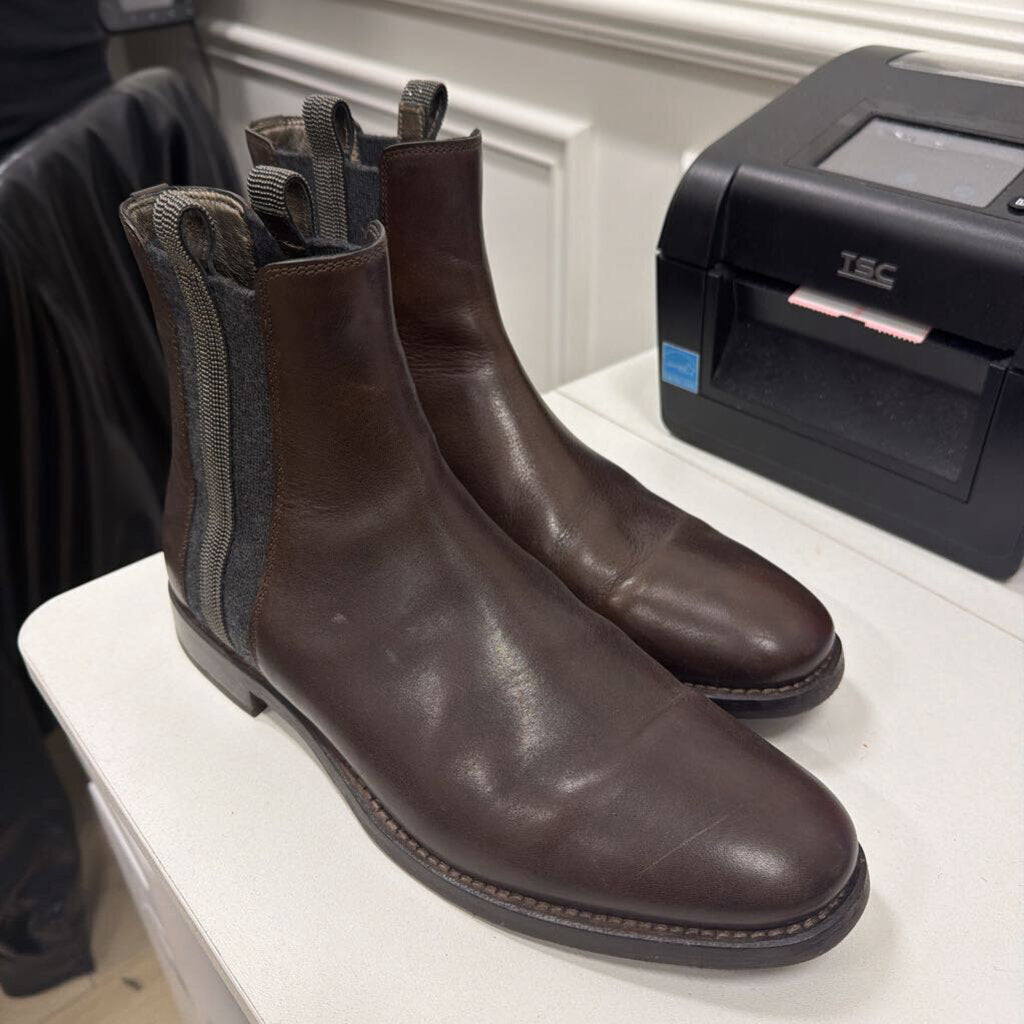 Brown Leather Chelsea Boots (39)