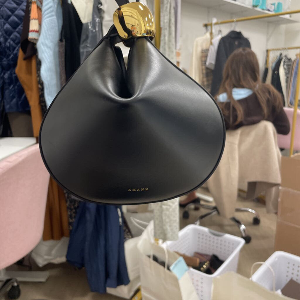 Black Leather Zambia Bag (645)