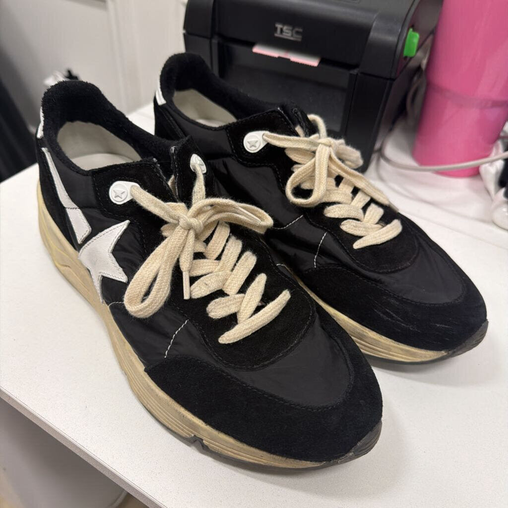 Black Suede/Neoprene Running Sneakers (40)