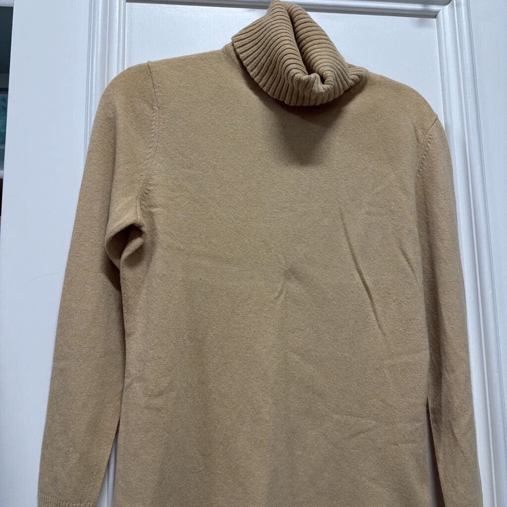 Beige Wool/Cashmere Turtleneck Sweater