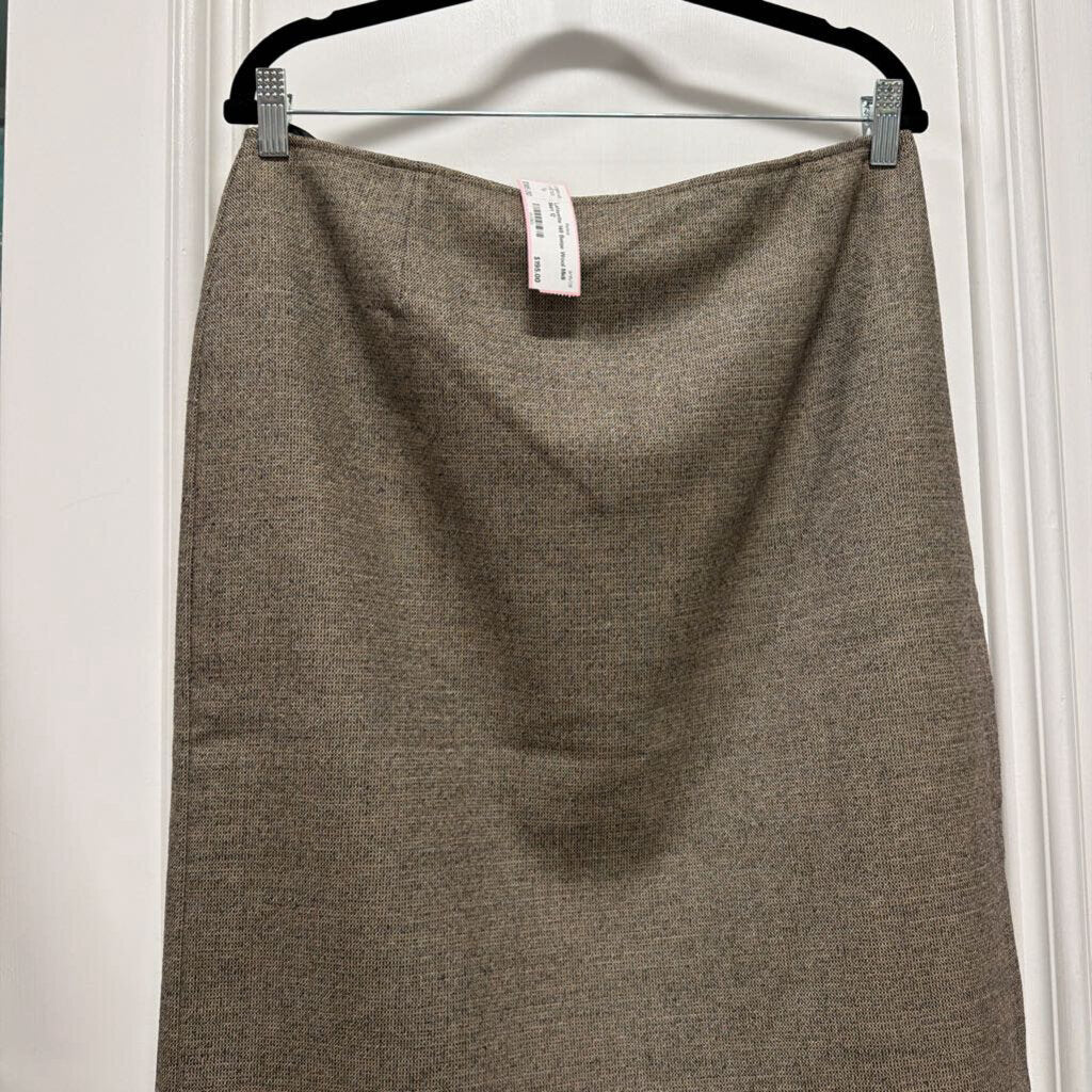 Beige Wool Midi Skirt