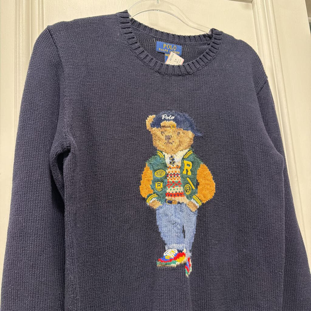 Navy Cotton Bear Sweater