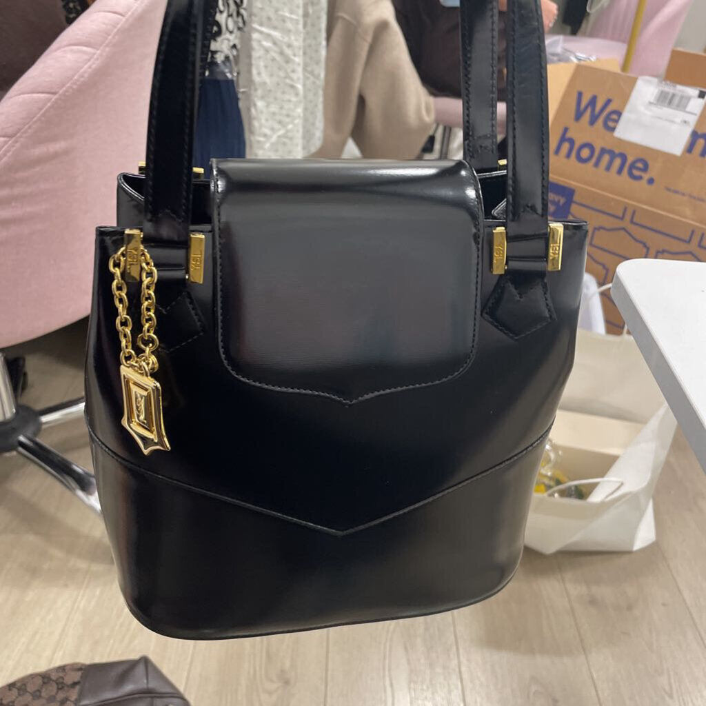 Black Vintage Top Handle Bag
