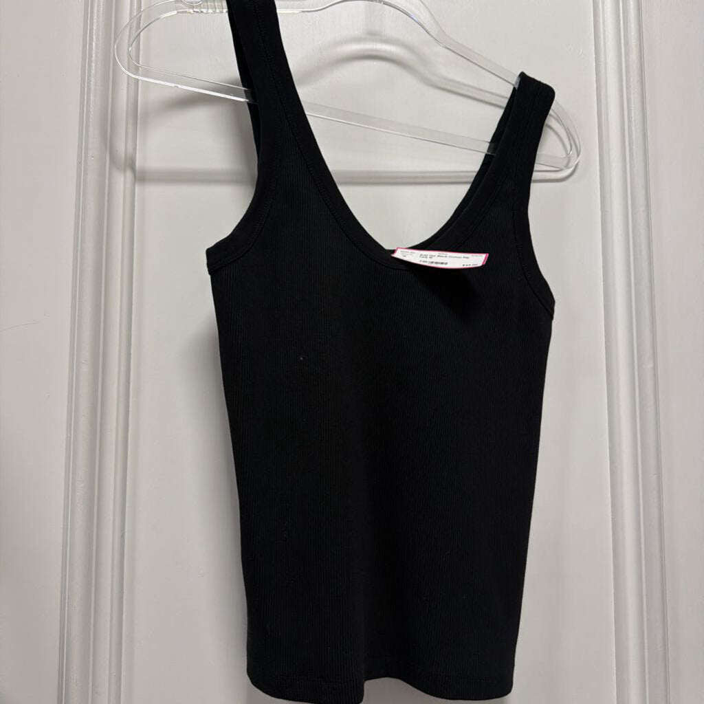Black Cotton Rib Tank