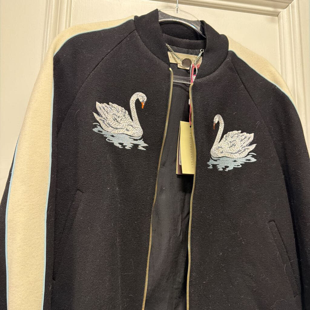 Black/Cream Wool/Polyamide Bomber Jacket (NWT