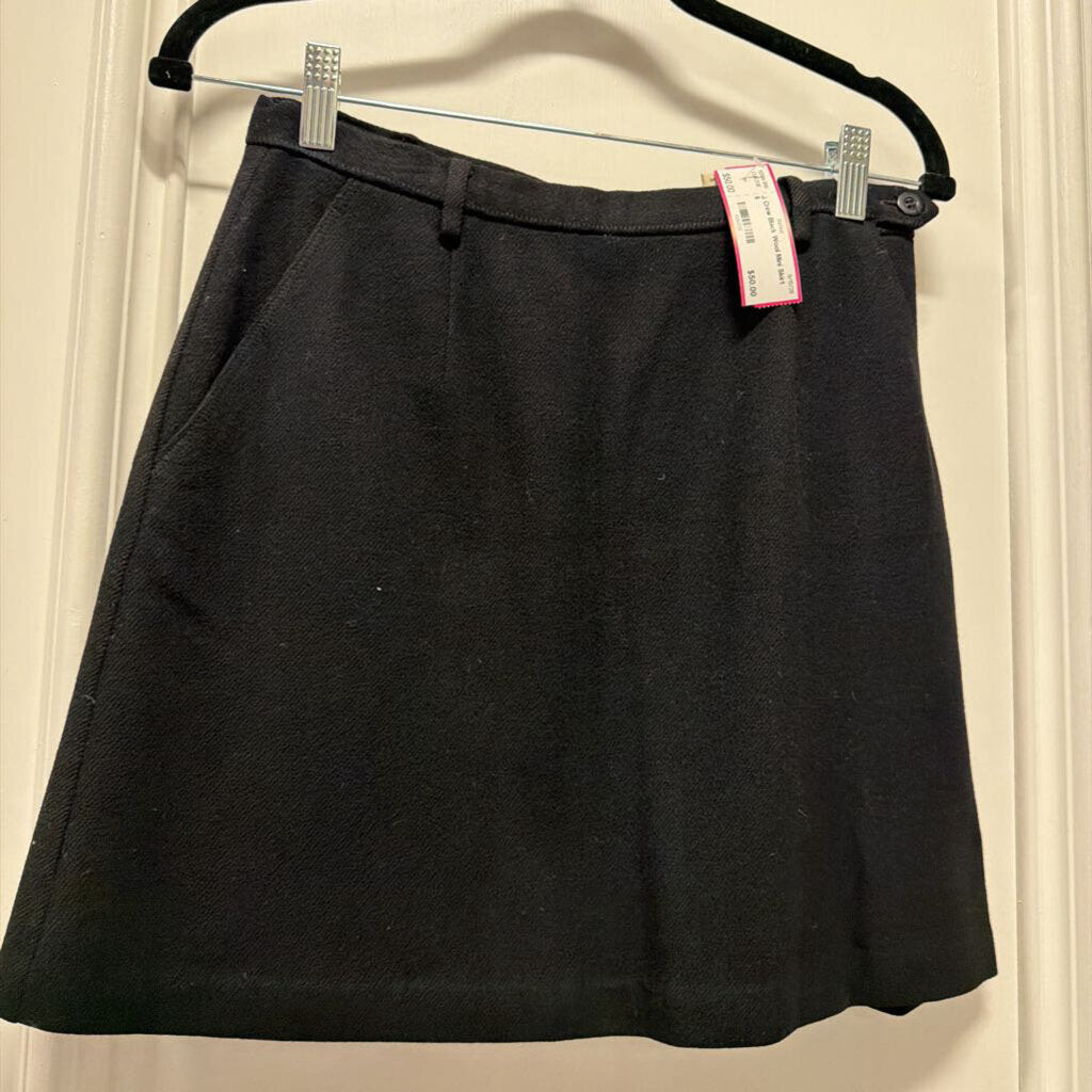 Black Wool Mini Skirt