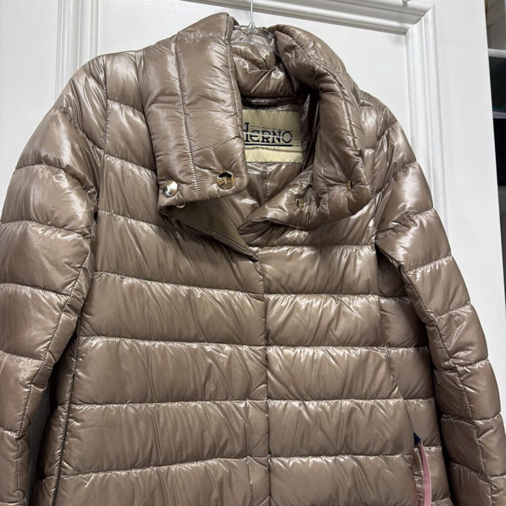 Beige Down Puffer Coat