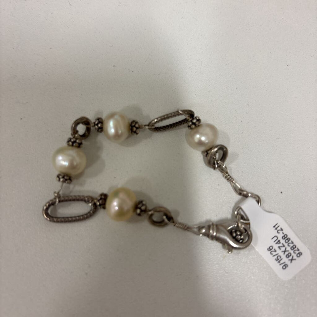 SS FWP Pearl link Chain Bracelet
