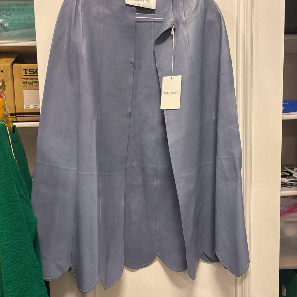 Blue LEather Scalloped Cape (R 7000)
