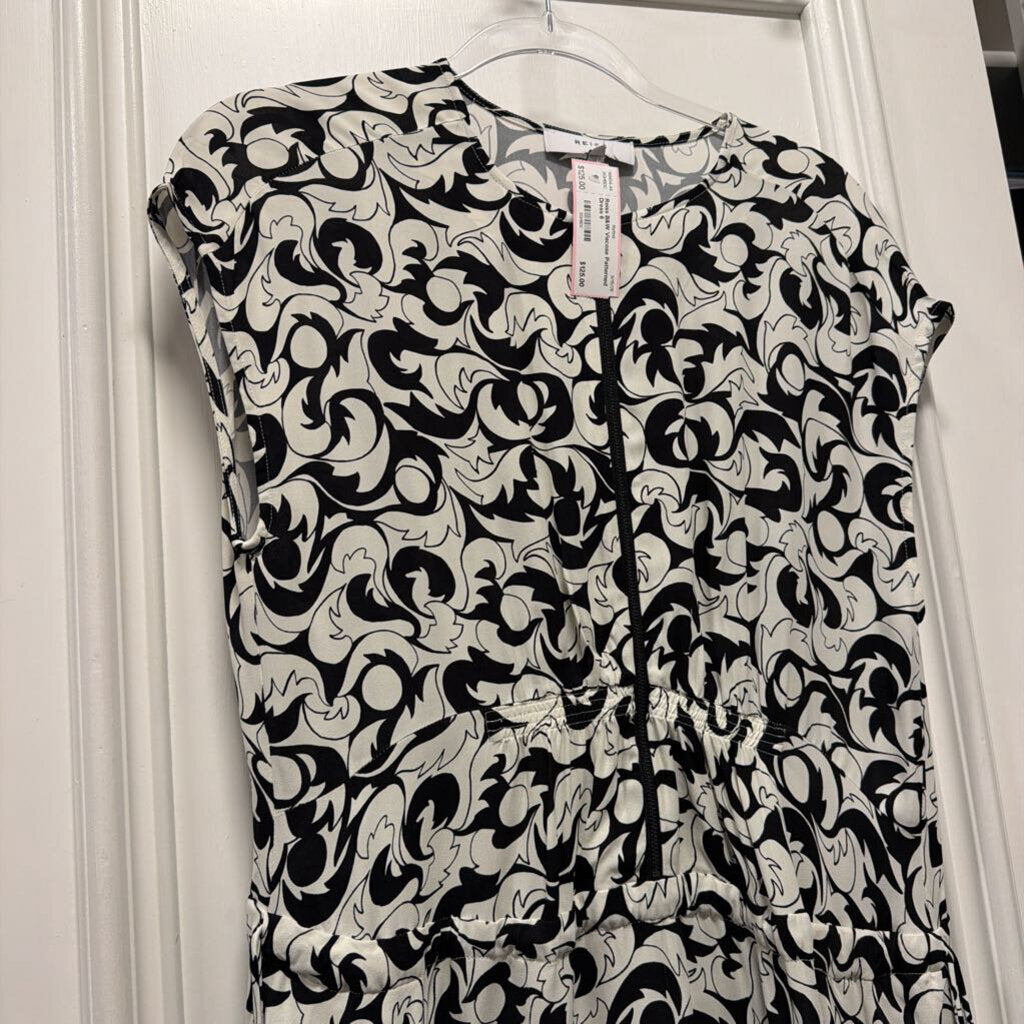 B&W Viscose Patterned Dress