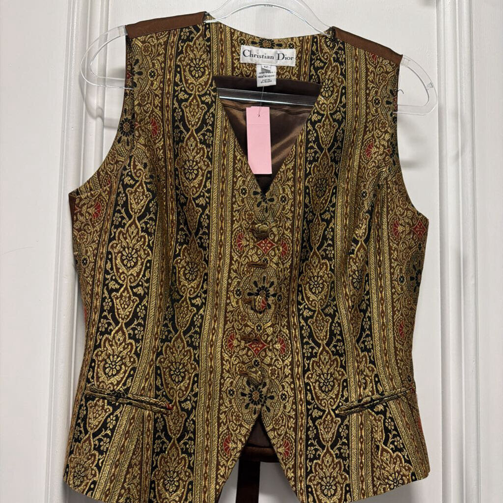 Brown/Gold Poly/Rayon Vest
