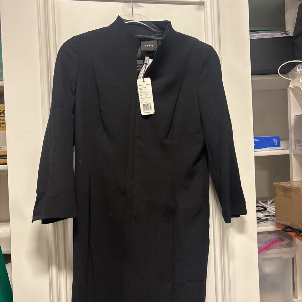 Black Wool Front Zipper Dress (NWT 2590)
