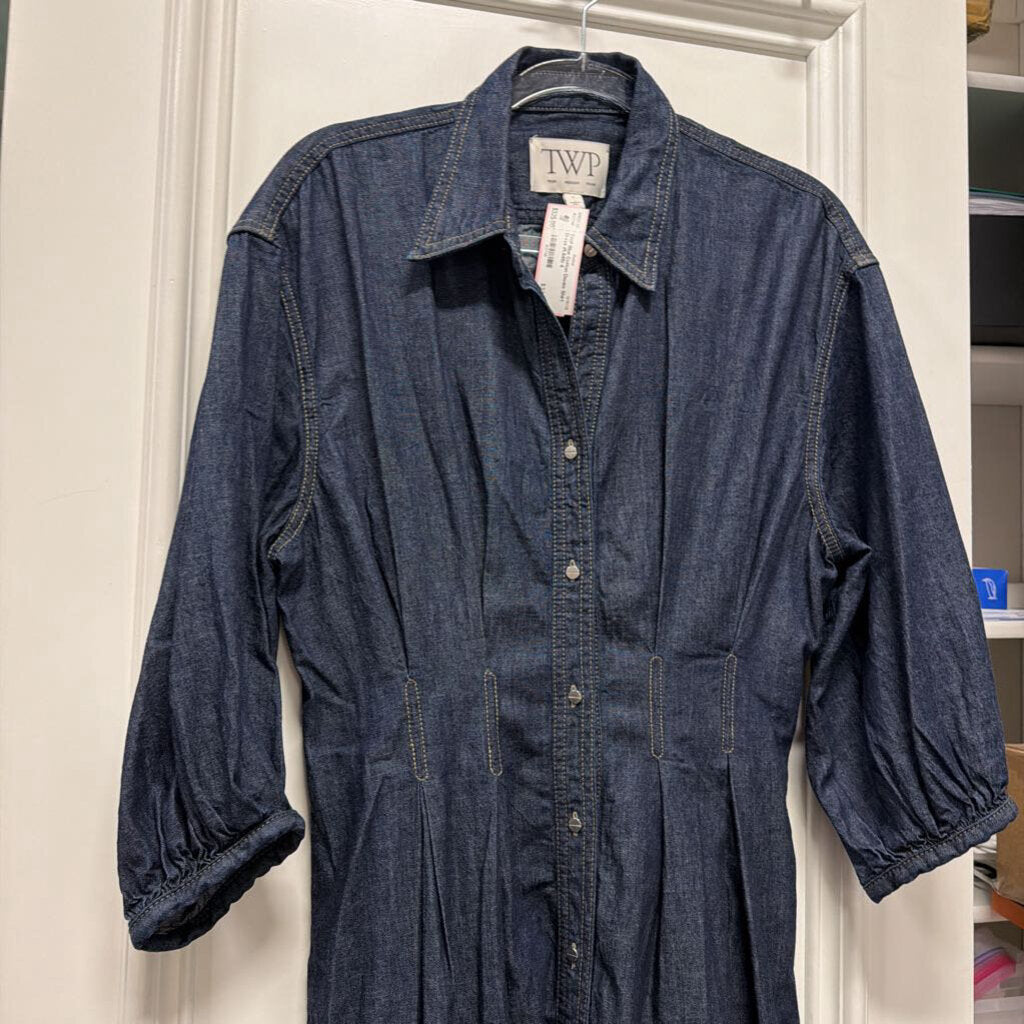 Blue Cotton Denim Shirt Dress (R.645)