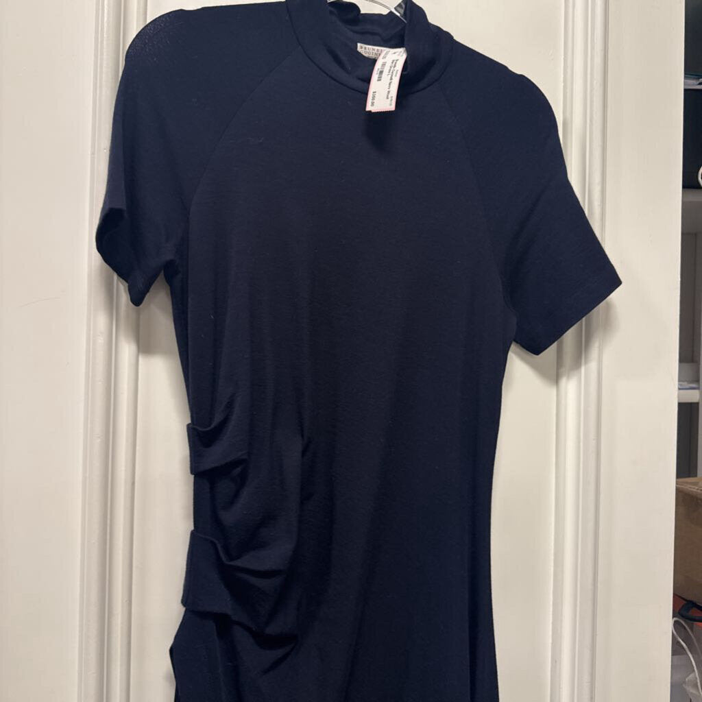Navy Wool Shirt Dress