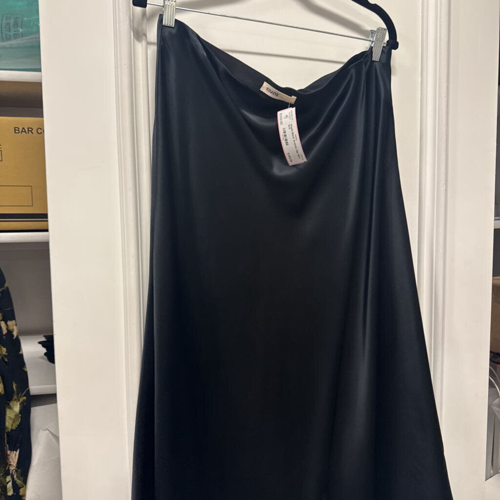Black Acetate Slip Skirt
