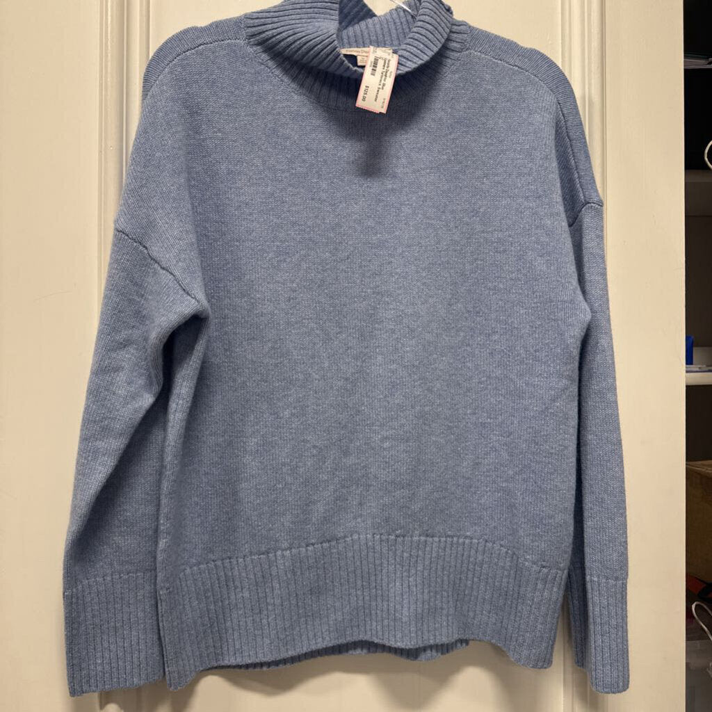 Blue Cashmere Turtleneck Sweater