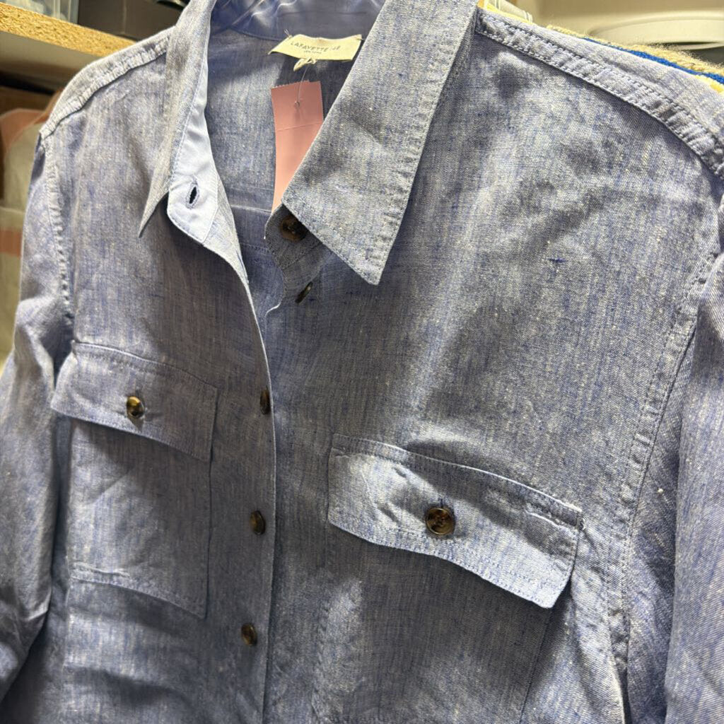 Blue Linen LS Shirt