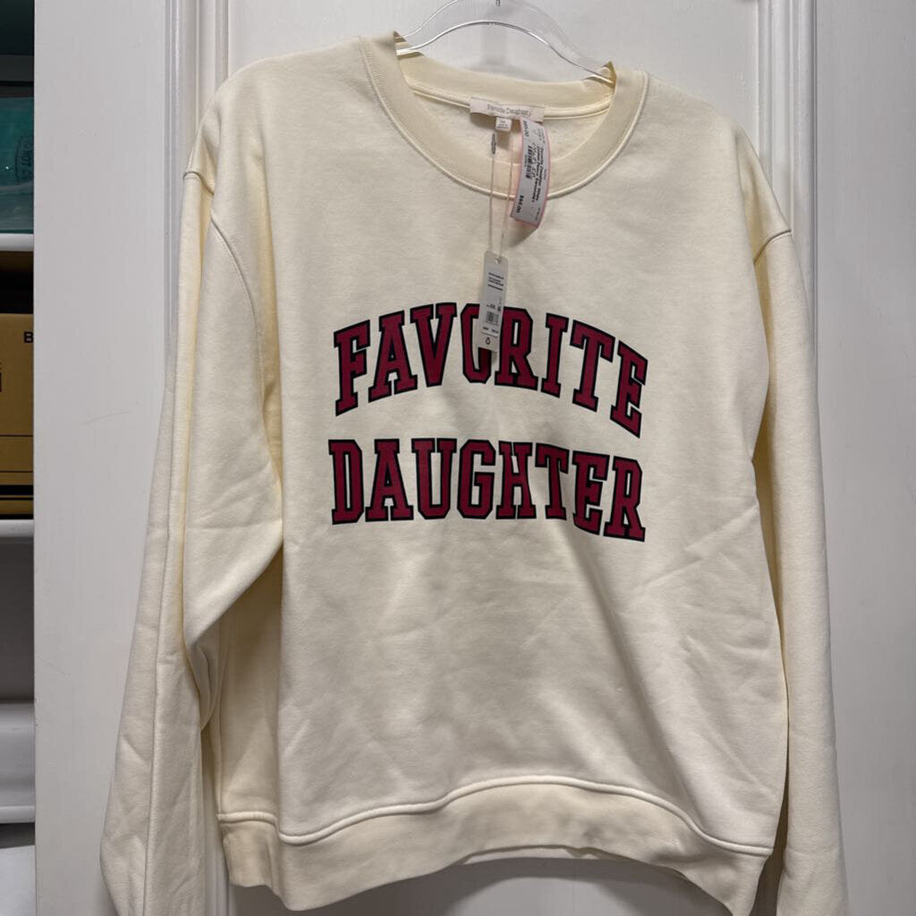 White Cotton Fleece Sweatshirt (NWT)