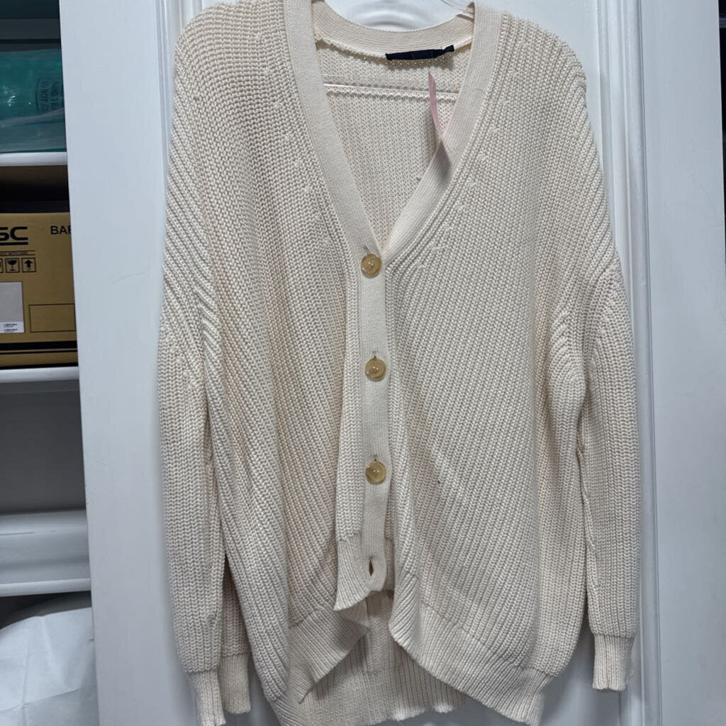 Cream Cotton/Polyamide Cardigan