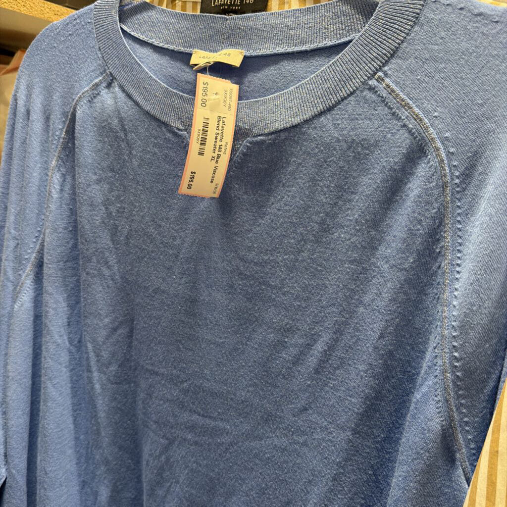 Blue Viscose Blend Sweater