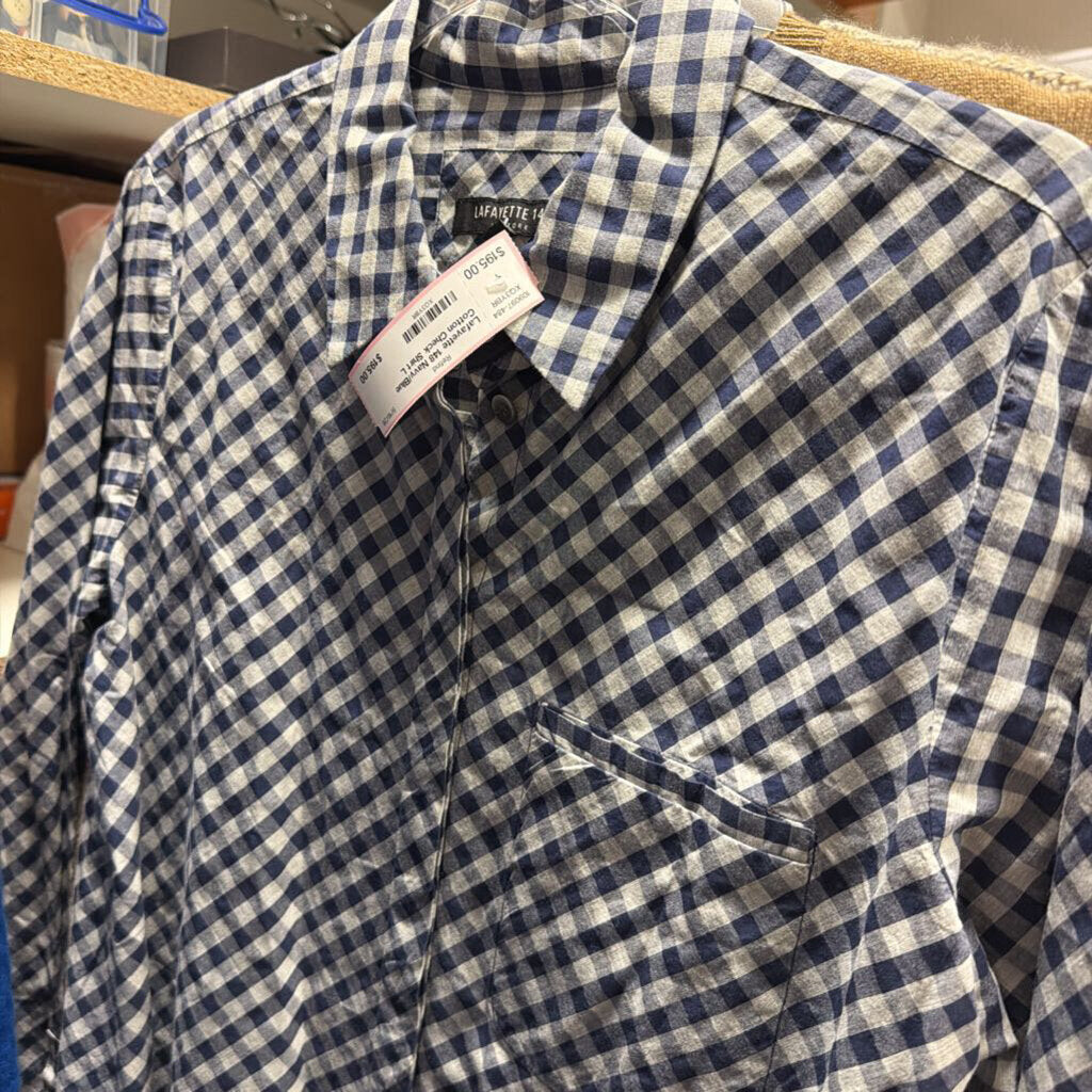 Navy/Blue Cotton Check Shirt