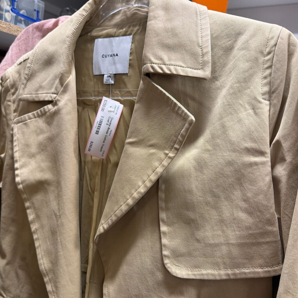 Beige Cotton Trench Coat